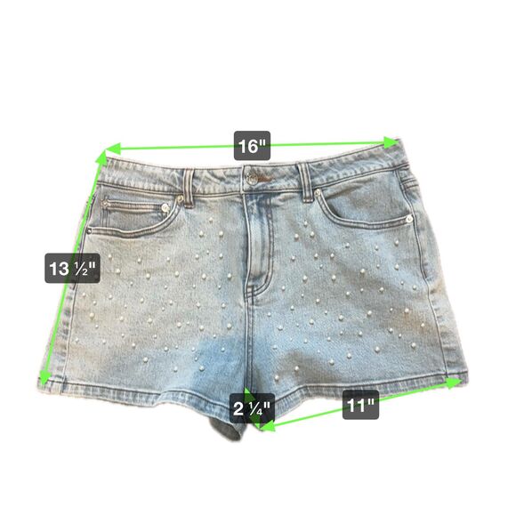 NWT* Generation Love Vita Pearl Emb Denim Shorts - Light Blue - Picture 6 of 8